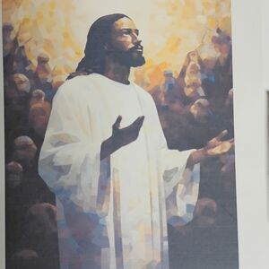 Religious Art Print with Jesus in White Robe Puzzle